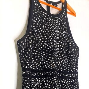 Massimo XXL A-line Mini Dress Black/White Jersey Knit Women's Plus Size